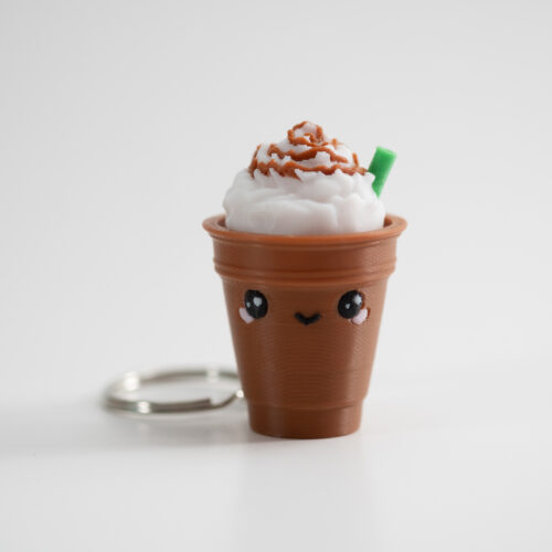 Mocha Frappuccino Fidget Clicker – 3D Printed Keychain Toy